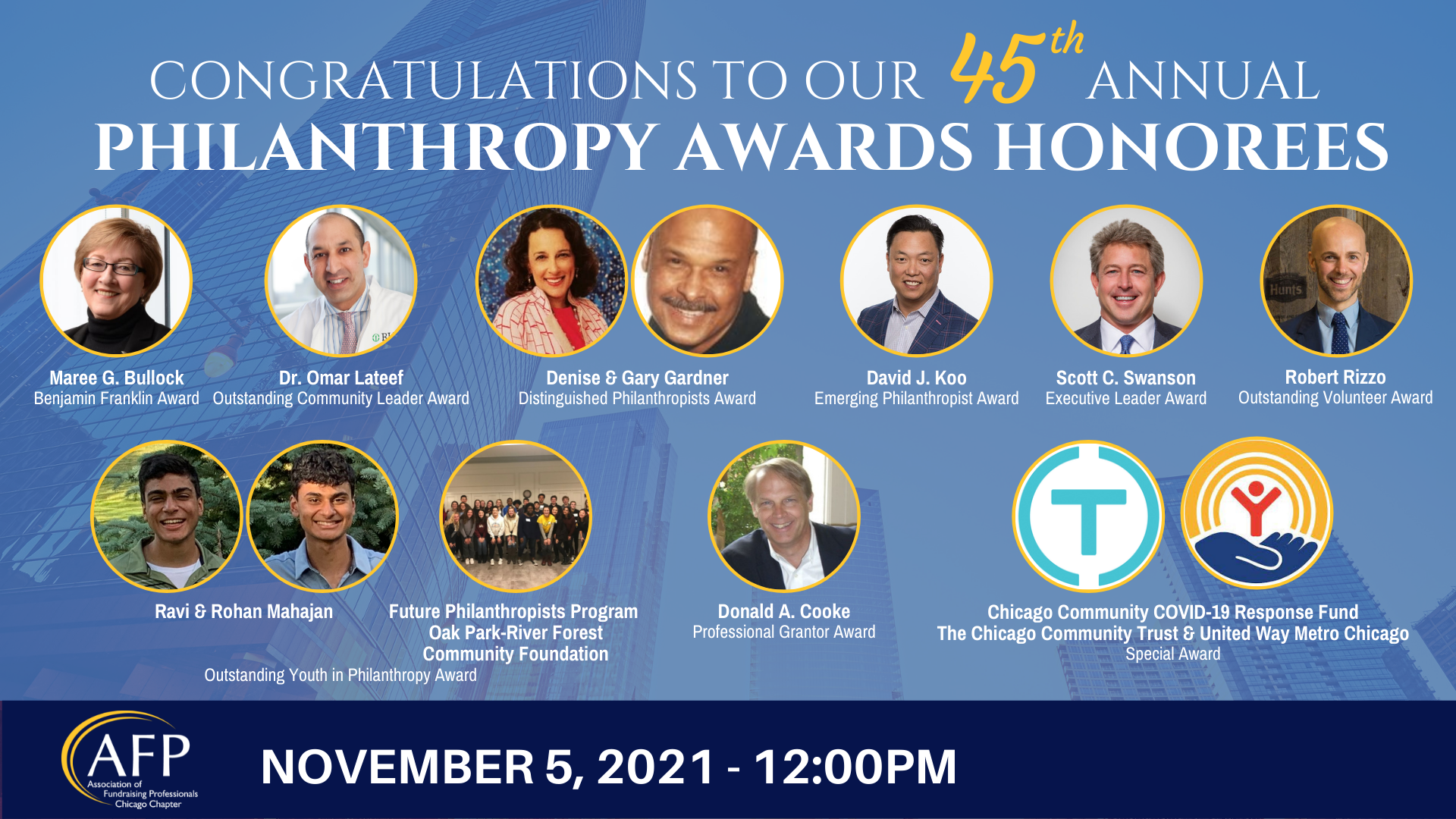 45th Annual Philanthropy Awards Honorees