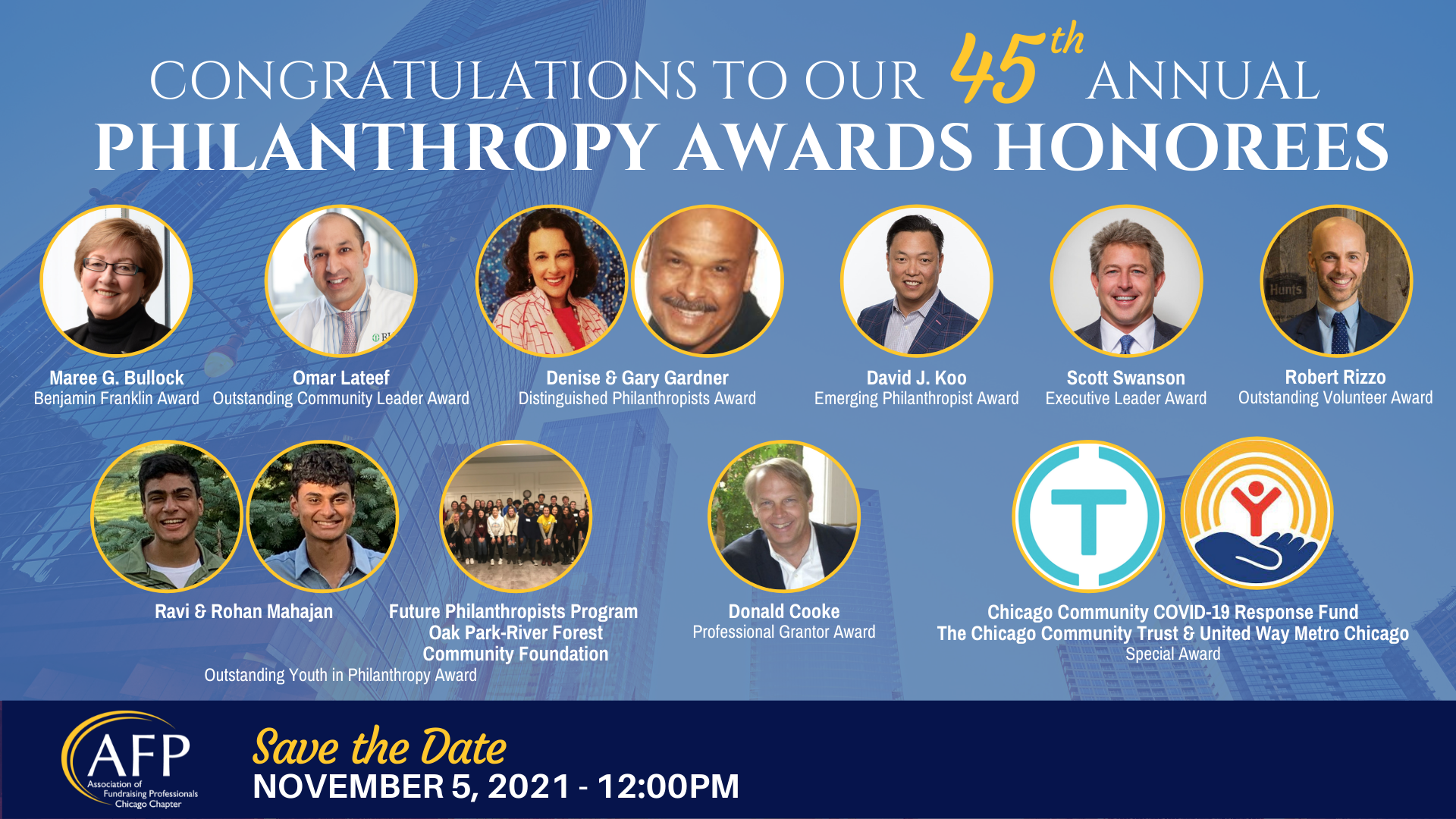 45th Annual Philanthropy Awards Honorees 45th Annual Philanthropy Awards Honorees